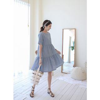 Gingham Tiered-hem Dress