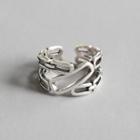925 Sterling Silver Chain Layered Open Ring Vintage Silver - 14