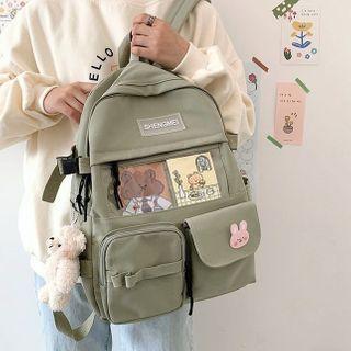 Pvc Panel Bear Print Backpack
