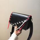 Lace-up Faux Leather Crossbody Bag