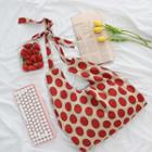 Canvas Polka Dot Shopper Bag Red Dots - White - One Size