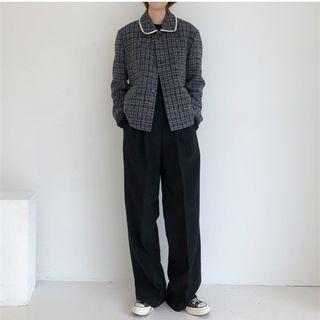 Tweed Buttoned Jacket As Shown In Figure - One Size