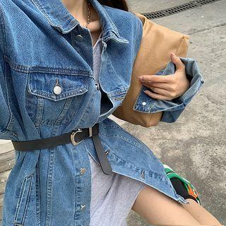 Loose-fit Denim Jacket / Slim-fit Sleeveless Dress