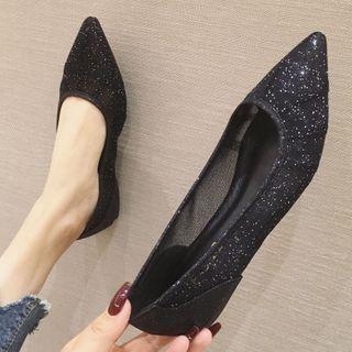 Glittering Pointed Flats