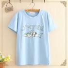 Shark Print Short-sleeve Top