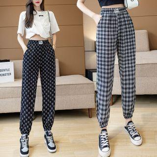 High-waist Print Crop Sweatpants