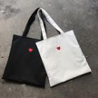 Heart Embroidered Shopper Bag