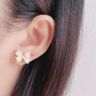 Bow Clip-on Earring 1 Pair - Clip-on Earrings - Gold - One Size