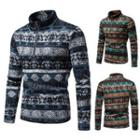 Patterned Half-zip Sweater