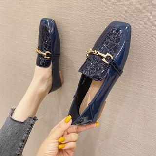 Croc Grain Moccasins