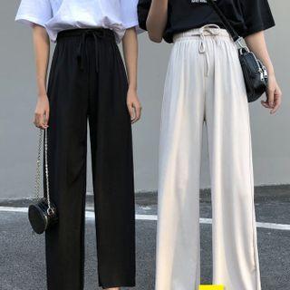 High-waist Ice Silk Straight Leg Pants