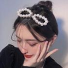 Bow Faux Pearl Headband 1 Pc - Black - One Size