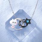 Cat Necklace Silver & Black - One Size