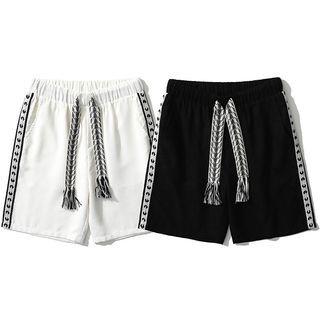 Color Block Side Trim Panel Drawstring Sweat Shorts