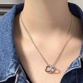 Stainless Steel Interlocking Hoop Pendant Necklace Necklace - As Shown In Figure - One Size