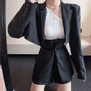 Plain Blazer / Tank Top / Wrap Panel Shorts