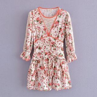 Strawberry Print Mini A-line Dress