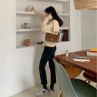 Fleece-lined Slim-fit Cropped Jean
