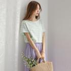Colored Stripe Relaxed-fit T-shirt