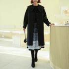 Stitch-trim Collared Woolen Coat