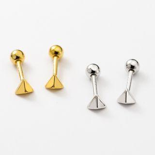 Pyramid Sterling Silver Stud Earring