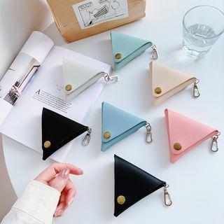 Triangle Faux Leather Accessory Pouch