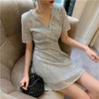 V-neck Sequined Dress