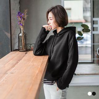 Stripe-embossed Hoodie
