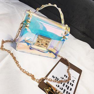 Studded Iridescent Crossbody Bag