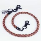Braided Faux Leather Pants Chain
