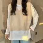 Long-sleeve T-shirt / Knit Sweater Vest / Shirt