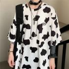Cow-print Short-sleeve Round Neck T-shirt
