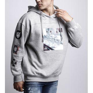 Printed Seam-trim Hoodie