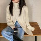 Turtle-neck Loose-fit Sweater - 2 Colors