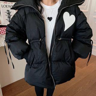 Heart Print Down Coat