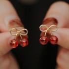 Cherry Stud Earring 1 Pair - Stud Earring - Cherry - Red - One Size