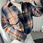 Long Sleeve Plaid Shirt Plaid - M