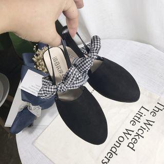 Bow-tied Sling-back Flat Sandals