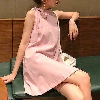 Tie-neck Mini Shift Dress