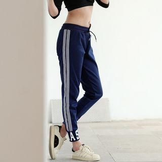 Drawstring Side Stripe Sweatpants