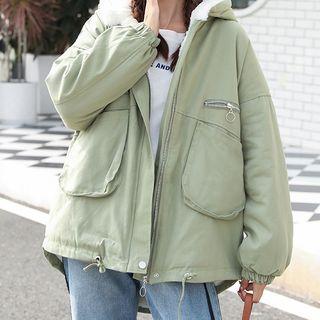 Plain Padded Jacket With Front Pocket