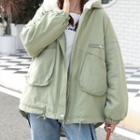 Plain Padded Jacket With Front Pocket