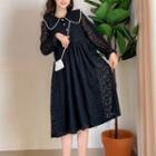 Bell-sleeve Peter Pan Collar Lace Dress