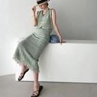 Pointelle Knit Sleeveless Top & Long Skirt Set