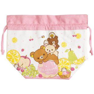 San-x Rilakkuma Drawstring Lunch Pouch (fruits) One Size
