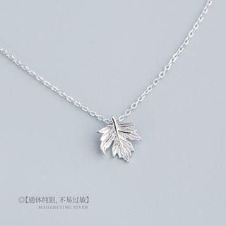 925 Sterling Silver Leaf Pendant Necklace S925 Sterling Silver - One Size