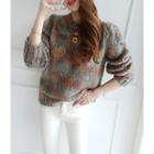 Round-neck Multicolor Sweater Khaki - One Size