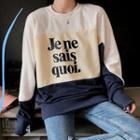 Color Panel Lettering Pullover As Shown In Figure - One Size