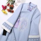 Embroidered Buttoned Cheongsam Coat