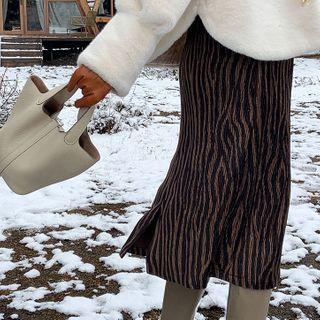 Animal Print Midi A-line Skirt / Wide Leg Pants